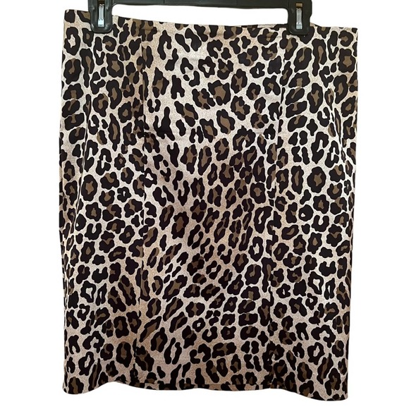 Cache Leopard Print Zip Back Mini Skirt Size 8 - Picture 1 of 5